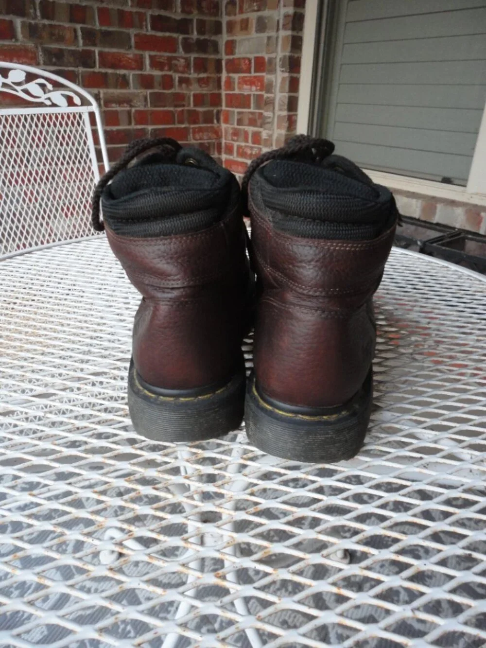 DR MARTENS Brown Leather Men's Steel Toe Safety Boots Size 10